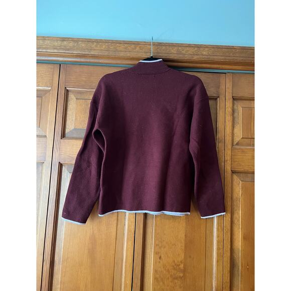 by Anthropologie Women's Lizzie Mock Neck Pullover Sweater Burgundy Size S - Picture 6 of 10